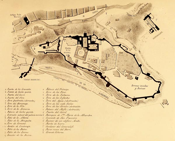 Plano de la Fortaleza de la Alhambra