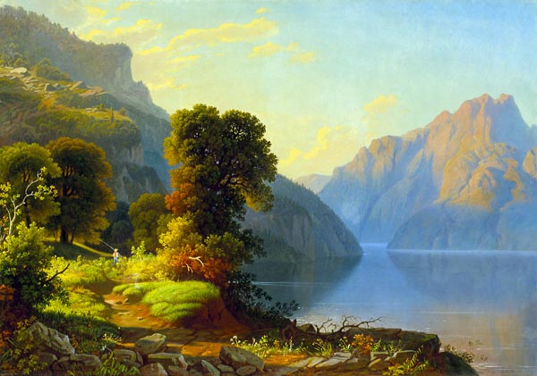 A View of a Lake in the Mountains