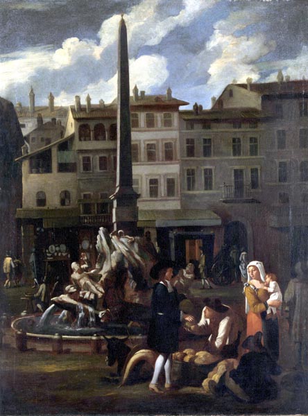 Market Scene in Rome, Piazza Navonna