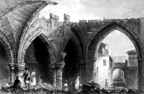 Ruins of Medieval Buildings at the Beginning of the Knight's Street in Rhodes