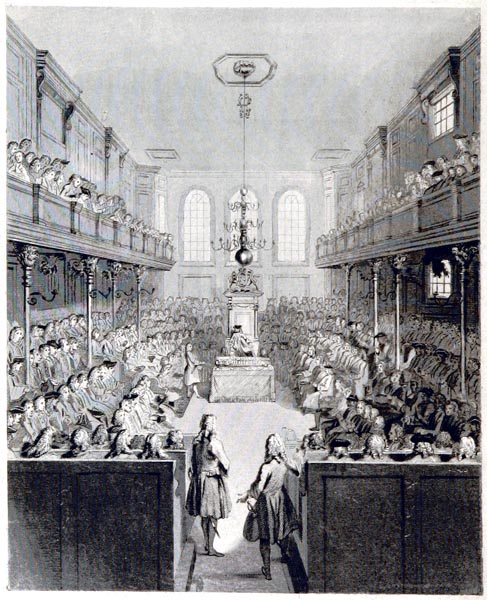 Interior of the House of Commons in 1690