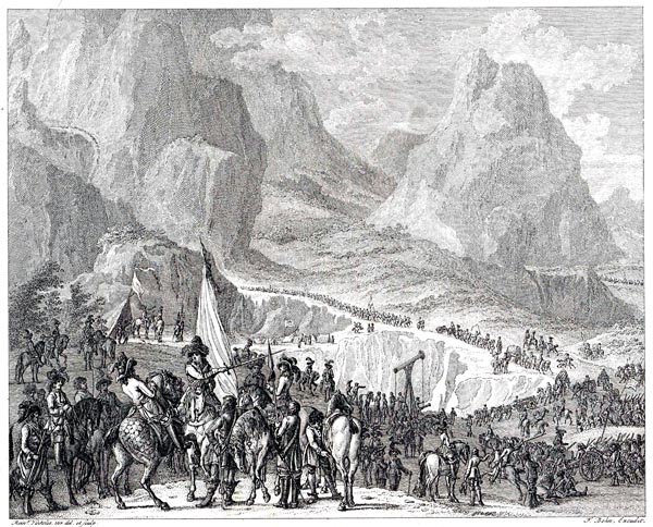 Eugene of Savoy with his Troops at Mont Cenis