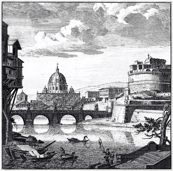 View of Rome Along the Tiber