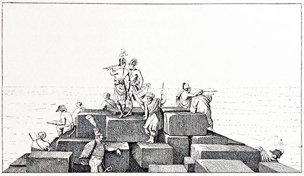 Bonaparte sur la Plus Haute des Pyramides d'Égypte, Gravure de la Collection Hennin