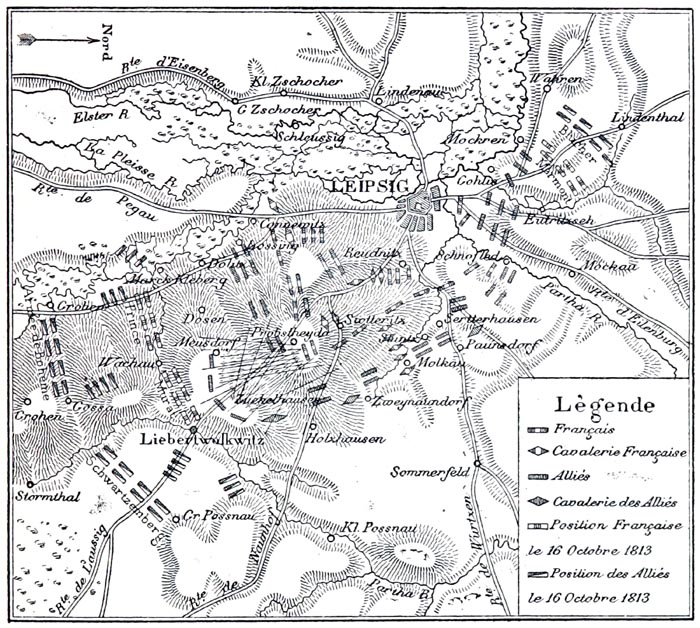 Plan de la Bataille de Leipzig, dite la Bataille des Nations