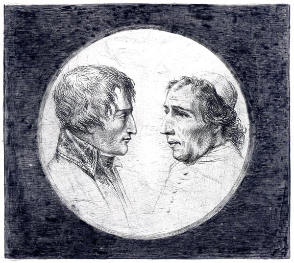 Double portrait of Napoleon Bonaparte and Pope Pius VII