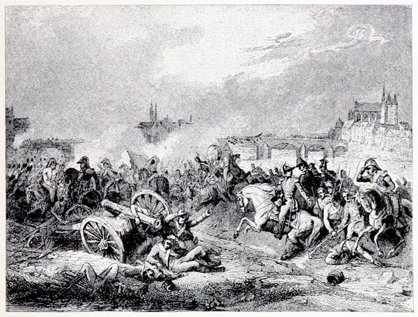 Bataille de Montereau, 18 février 1814. Peint par Ch. Langlois