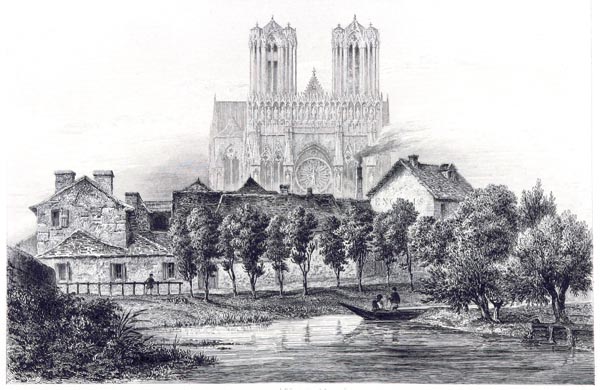 Notre Dame Cathedrale de Rheims, Vue Prise des Lavoirs