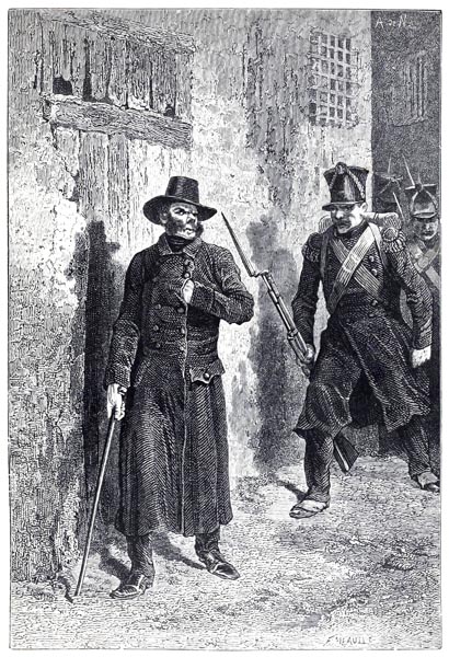 Javert a la poursite de Jean Valjean et de Cosette, A. de Neuville (Les Misérables p217 vol. 02)