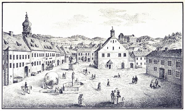 Marktplatz zu Waldmünchen 1850