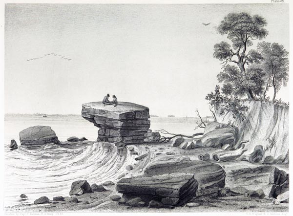 View of Inscription Rock on South Side of Cunningham's Island, Lake Erie