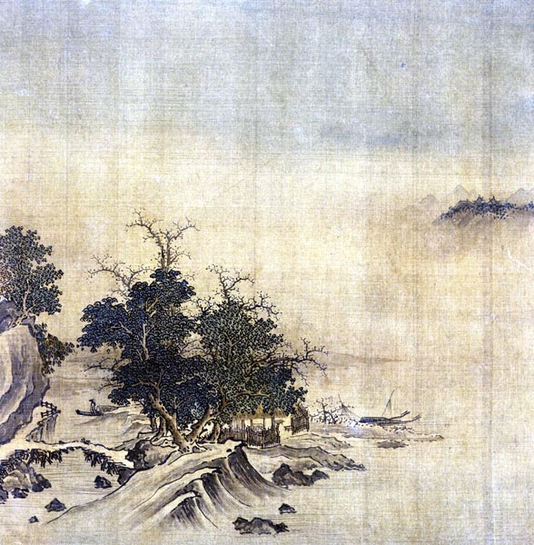 Fishing Village in Moonlight, Gu Liang (15th century)