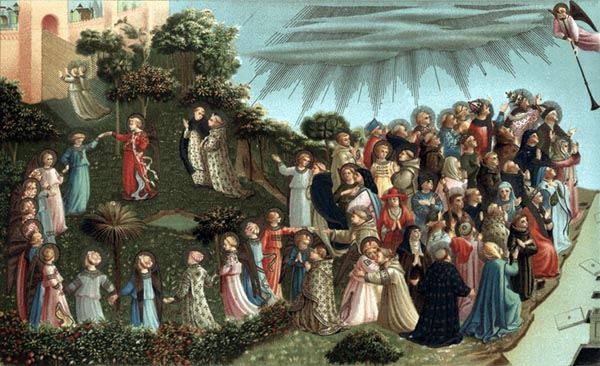 The Elect (fragment of Fra Angelico’s picture, the Day of Judgment, fifteenth century, Florence, Academy of Fine-Arts)