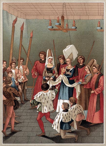 The Tournament Prize (miniature from the Tournaments of King René, fifteenth century manuscript in the Bibliothèque nationale, Paris)