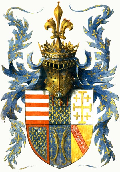 The arms of René d'Anjou, King of Naples (Barthélemy d'Eyck)
