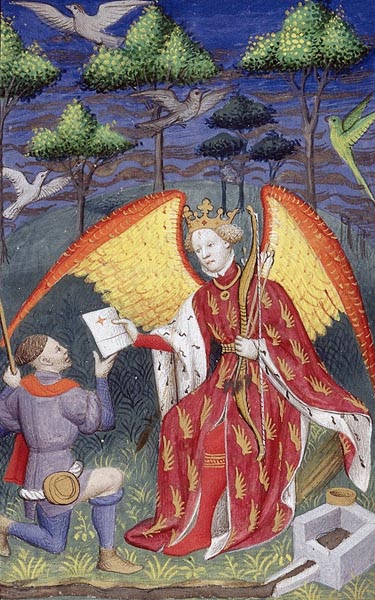 The God of Love presenting a ‘royal letter’ to a messenger