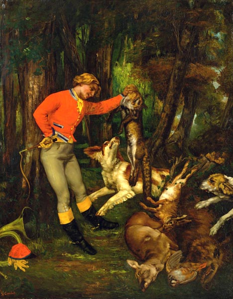 ‘After the Hunt’ - Gustave Courbet (French, 1819-1877)