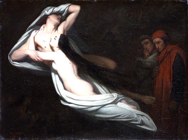 The Shades of Francesca da Rimini and Paolo Malatesta - Ary Scheffer (Dutch, 1795–1858)