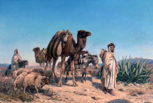 ‘Caravan in the Desert’ (1875) - Eugène Girardet (French, 1853-1907)
