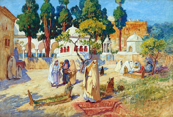 ‘Arab Women’s Day in the Cemetery, Bou-Kobrine’ (1925) - Frederick Arthur Bridgman (American, 1847-1928)