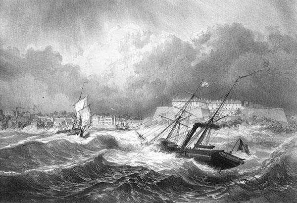 ‘Belle-Île-en-Mer: the Citadel and the Harbour Entrance, Le Palais’ - Félix Benoist (French, 1818–1896)