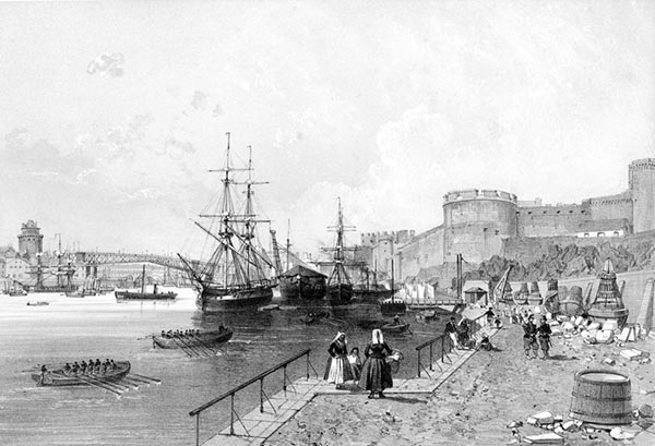 ‘Brest: the Château, the Bridge and the Harbour Entrance’ - Félix Benoist (French, 1818–1896) and Adolphe Jean-Baptiste Bayot (French, 1810–1871)