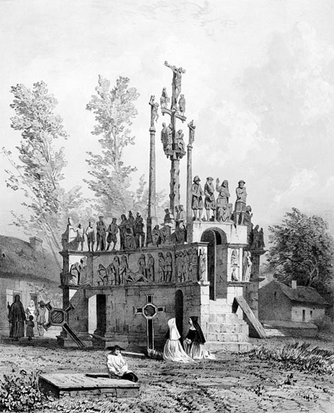 ‘The Calvary, Plougastel-Daoulas’ - Léon Gaucherel (French, 1816–1886)