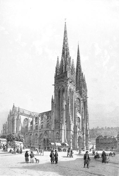 ‘Quimper Cathedral’ - Félix Benoist (French, 1818–1896)