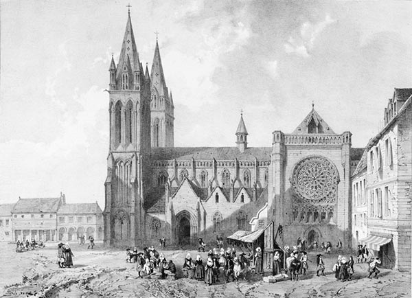 ‘Saint-Pol-de-Léon Cathedral’ - Auguste Étienne François Mayer (French, 1805–1890)