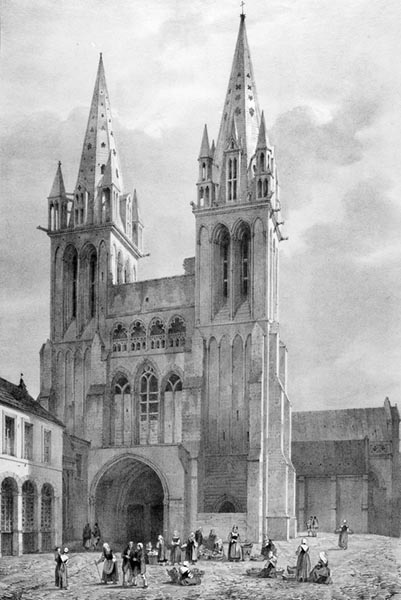 ‘Saint-Pol-de-Léon Cathedral’ - Léon Gaucherel (French, 1816–1886)
