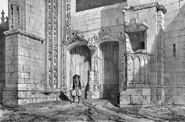 ‘The Exterior Pulpit of the Church of Saint-Aubin, Guérande’ - Léon Gaucherel (French, 1816–1886)