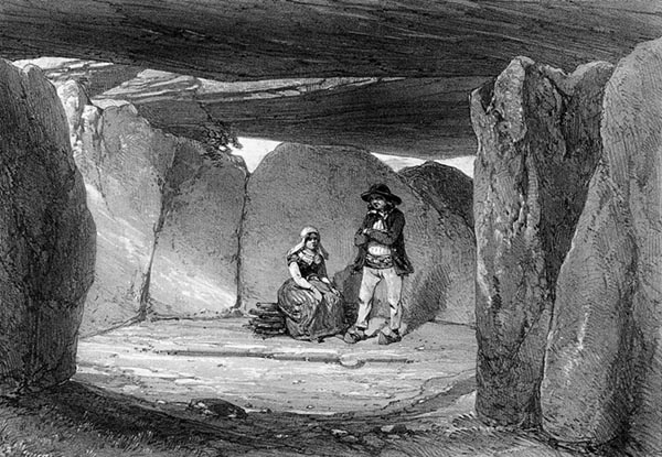 ‘The Chamber of the Mont-Helleu Tumulus’ - Léon Gaucherel (French, 1816–1886) and Eugène Cicéri (French, 1813–1890)