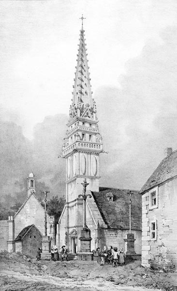 ‘The Chapel, La Roche-Maurice’ - Auguste Étienne François Mayer (French, 1805–1890)