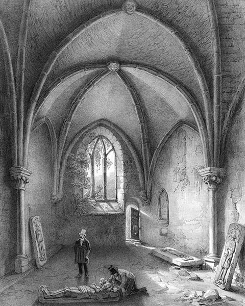 ‘The Beaumanoir Chapel, Léhon’ - Adolphe Jean-Baptiste Bayot (French, 1810–1871)