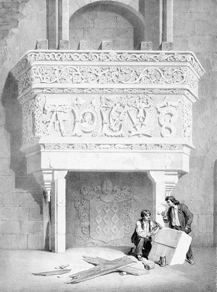 ‘A Fireplace in the Château de Josselin’ - Léon Gaucherel (French, 1816–1886) and Adolphe Jean-Baptiste Bayot (French, 1810–1871)