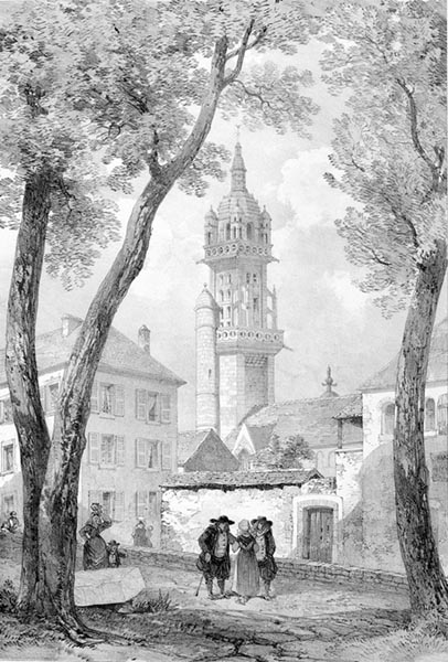 ‘The Belfry of Saint-Houardon, Landerneau’ - Léon Gaucherel (French, 1816–1886) and Eugène Cicéri (French, 1813–1890)