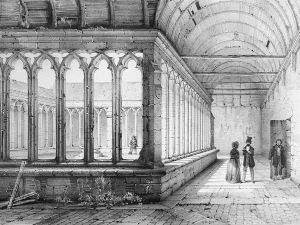 ‘The Cloister, Pont-l’Abbé’ - Auguste Étienne François Mayer (French, 1805–1890)
