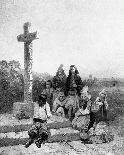 ‘The Cross of Saint Tromeur, Carhaix’ - Eugène Cicéri (French, 1813–1890)