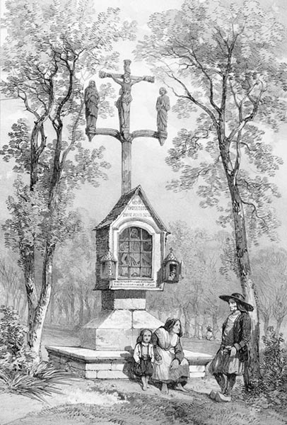‘A Stone Cross near Landerneau’ - Léon Gaucherel (French, 1816–1886) and Eugène Cicéri (French, 1813–1890)