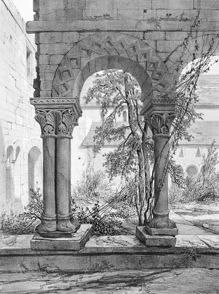 ‘Daoulas: the Cloister of Notre-Dame Abbey’ - Auguste Étienne François Mayer (French, 1805–1890)