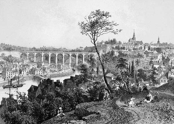‘Dinan’ - Félix Benoist (French, 1818–1896), Eugène Cicéri (French, 1813–1890) and Adolphe Jean-Baptiste Bayot (French, 1810–1871)