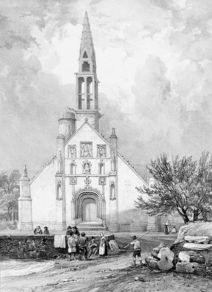 ‘The Church at L’Hôpital-Camfrout’ - Auguste Étienne François Mayer (French, 1805–1890)