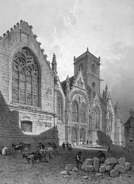 ‘Ploërmel Church: the Side Portal’ - Félix Benoist (French, 1818–1896), Adolphe Jean-Baptiste Bayot (French, 1810–1871) and Eugène Cicéri (French, 1813–1890)