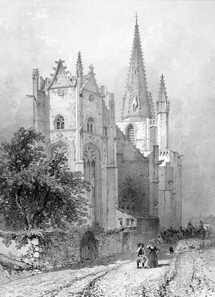 ‘Hennebont Church’ - Léon Gaucherel (French, 1816–1886) and Eugène Cicéri (French, 1813–1890)