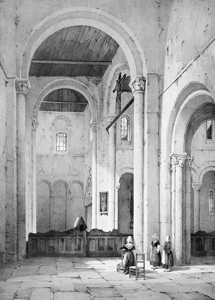 ‘Fouesnant: the Interior of the Church’ - Auguste Étienne François Mayer (French, 1805–1890)