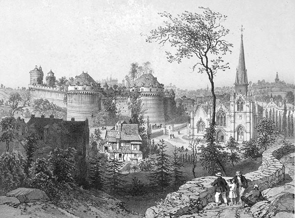 ‘Fougères: the Château and the Church of Saint-Sulpice’ - Félix Benoist (French, 1818–1896), Eugène Cicéri (French, 1813–1890) and Adolphe Jean-Baptiste Bayot (French, 1810–1871)