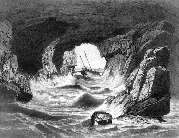 ‘The Grotte de l’Autel, Morgat’ - Félix Benoist (French, 1818–1896)
