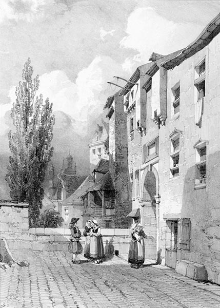 ‘The House where General Moreau was Born, Morlaix’ - Eugène Cicéri (French, 1813–1890)