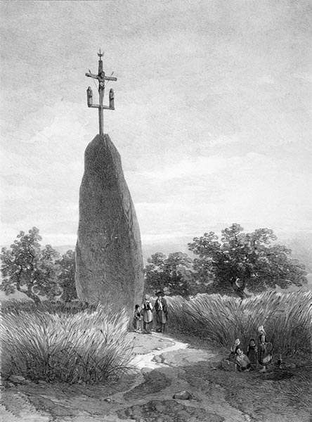 ‘The Menhir of Champ-Dolent, near Dol’ - Léon Gaucherel (French, 1816–1886) and Eugène Cicéri (French, 1813–1890)