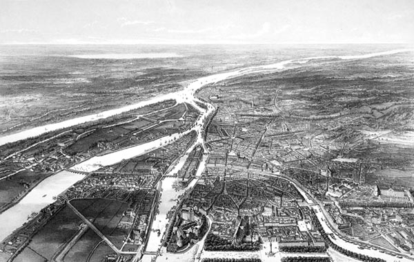 ‘A Bird’s-Eye View of Nantes’ - Félix Benoist (French, 1818–1896)